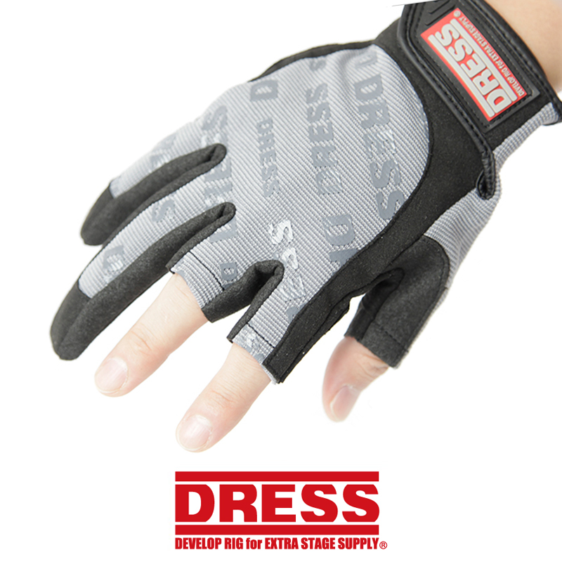 Dress Gloves 3 Fingerless Grey