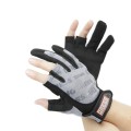 Dress Gloves 3 Fingerless Grey