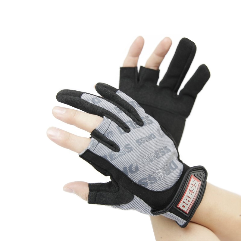 Dress Gloves 3 Fingerless Grey