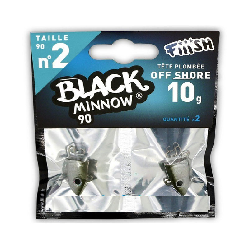 Fiiish Black Minnow Jig Heads No2 90mm