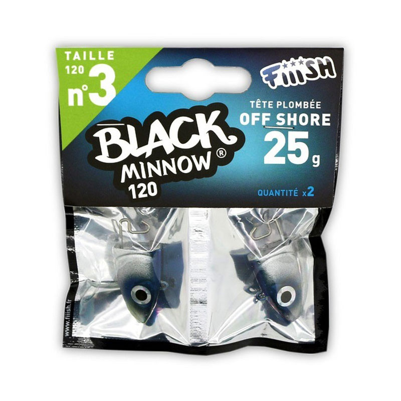 Fiiish Black Minnow Jig Heads No3 120mm
