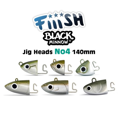 Fiiish Black Minnow Jig Heads No4 140mm