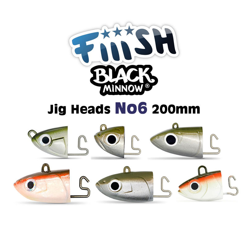 Fiiish Black Minnow Jig Heads No6 200mm
