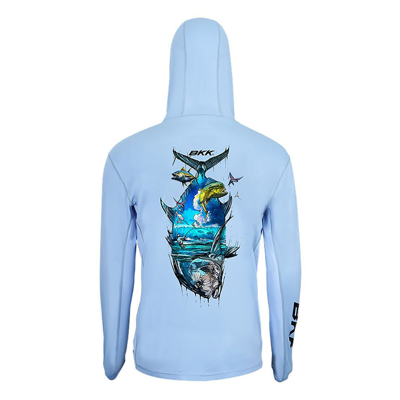 BKK Hooded Long Sleeve Performance Shirt - Brand Values Light Blue (GT)