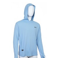 BKK Hooded Long Sleeve Performance Shirt - Brand Values Light Blue (GT)