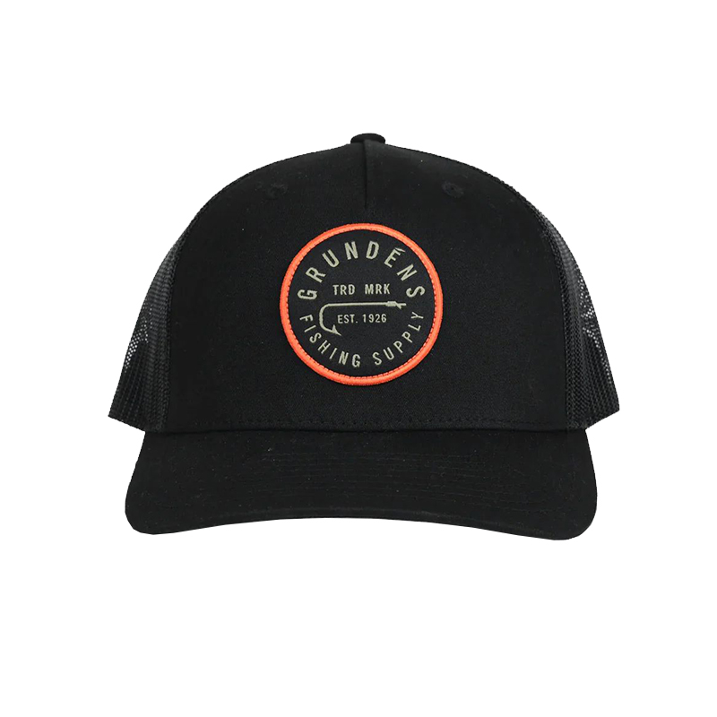 Grundens Hook Trucker Hat Solid Black Grundens Hook Trucker Hat Solid Black